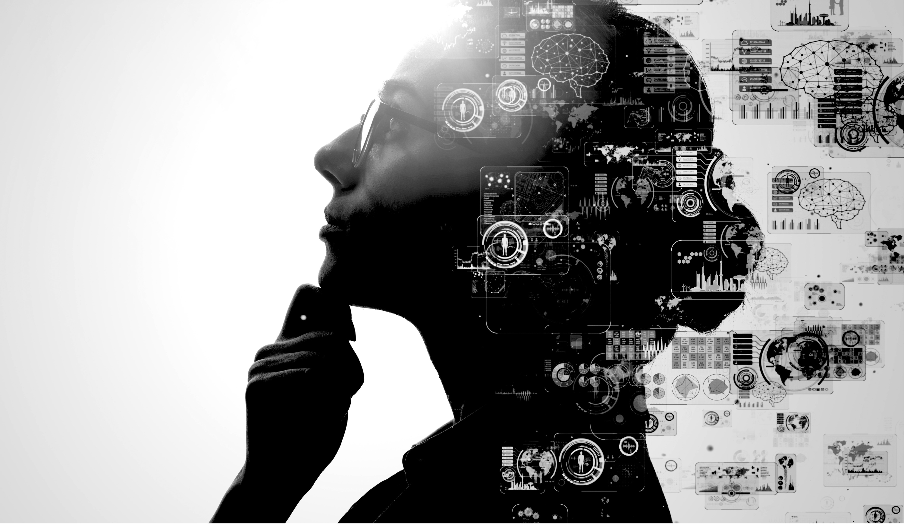 Marketer thinking of Marketing strategy with AI