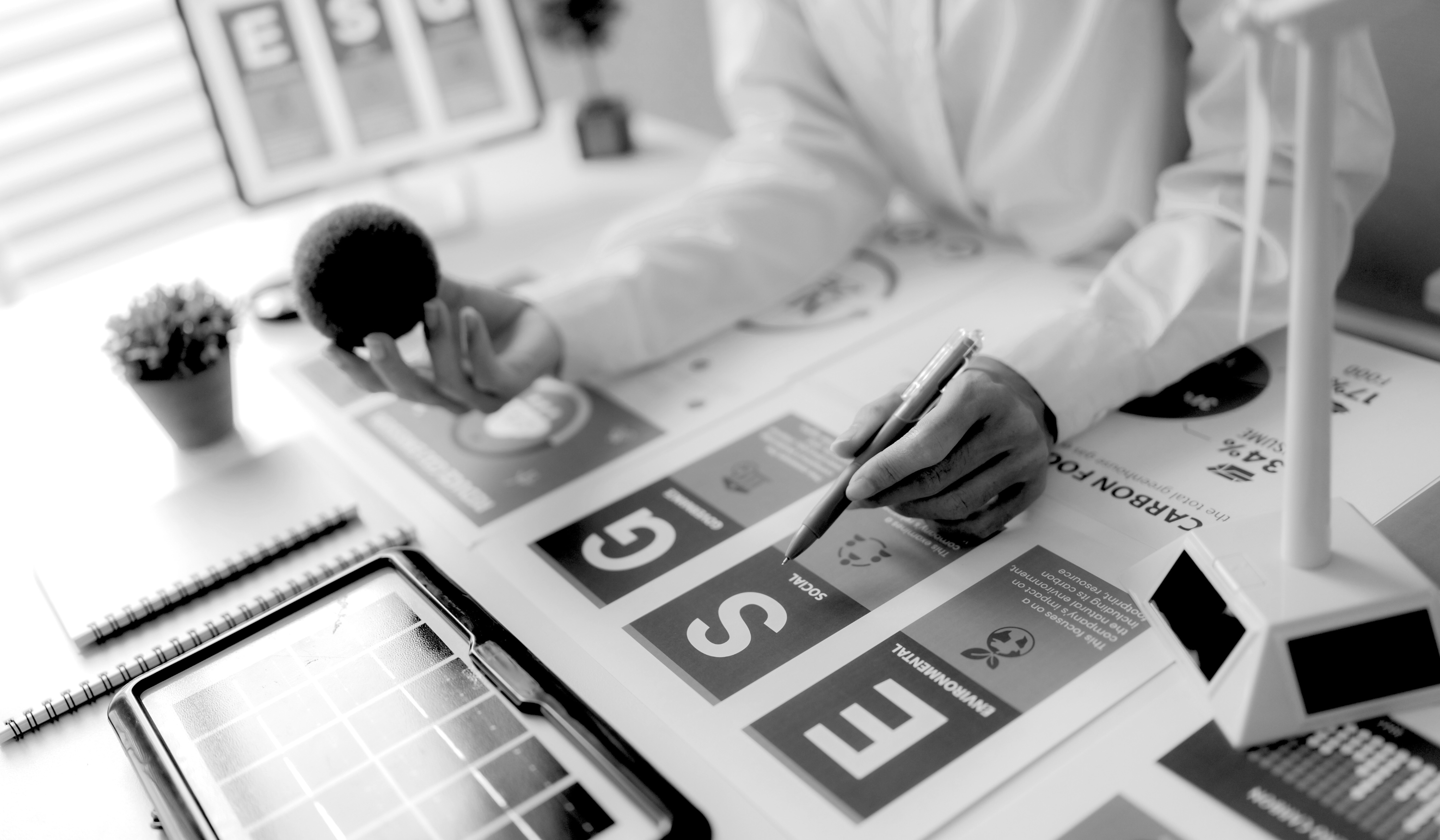 Visual showing sustainability as part of core business strategy, connecting brand purpose, operations, people, and long term impact rather than surface level green claims.