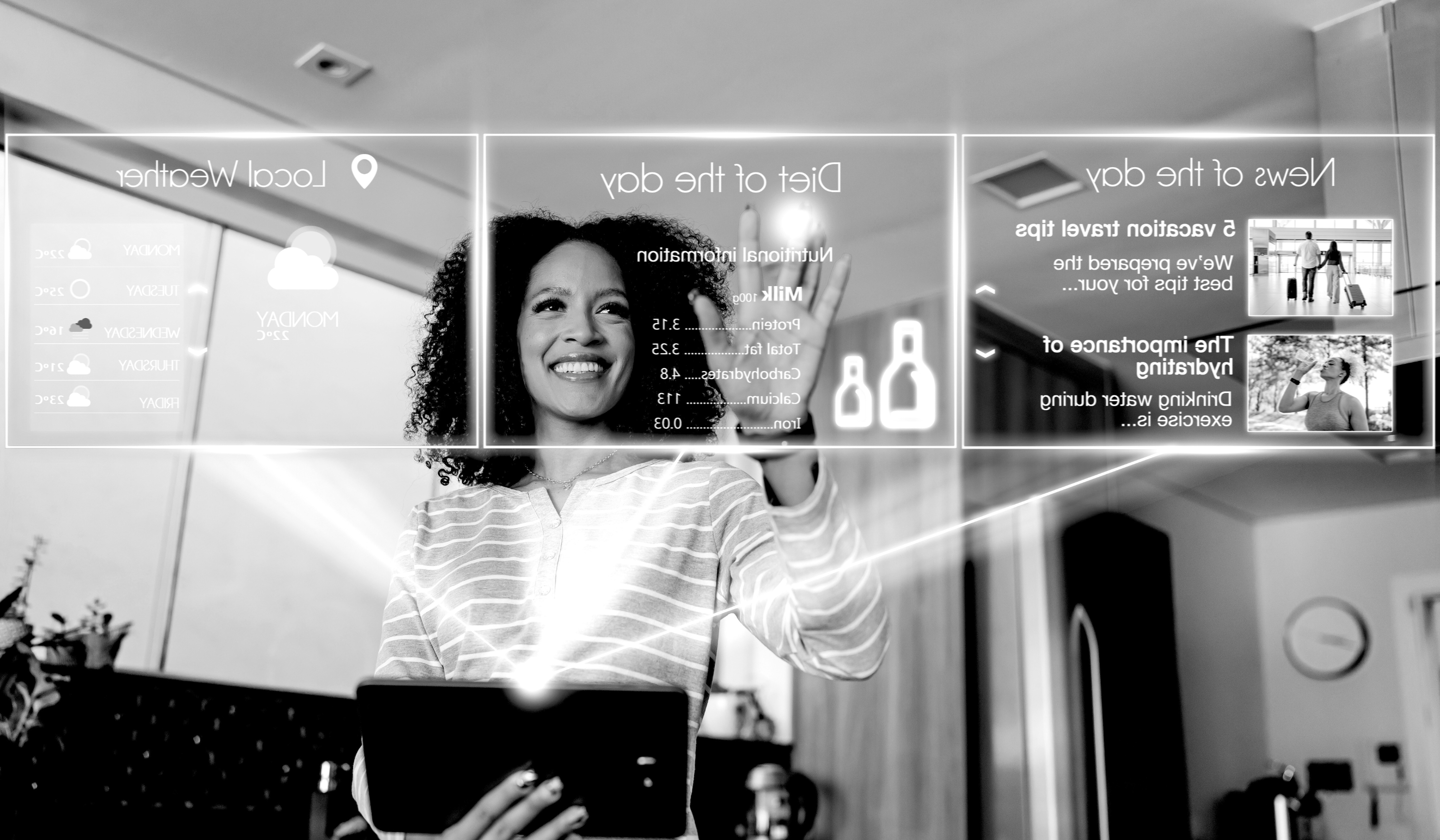 Illustration of AI-powered marketing tools helping a marketer improve campaigns and efficiency.