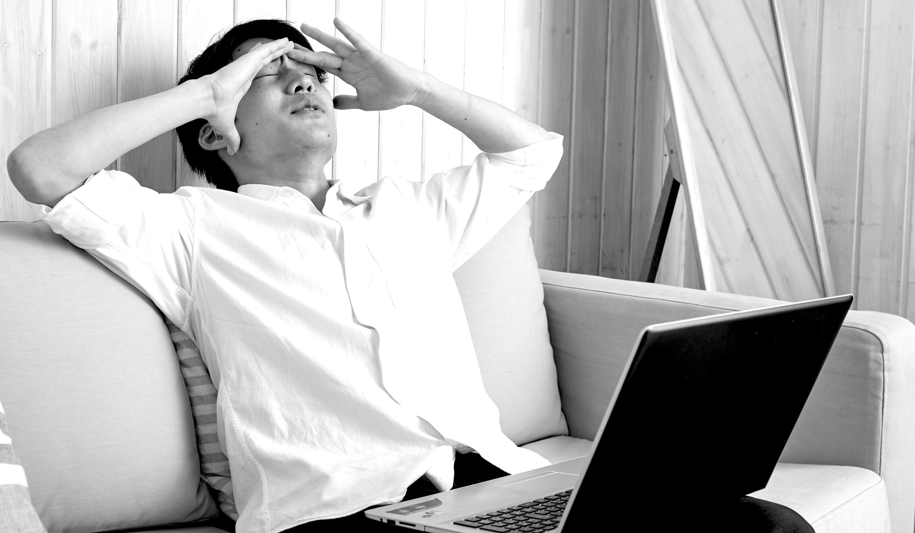 Illustration of a startup founder holding a “great product” but struggling with ad spend, symbolising the gap between product and revenue.